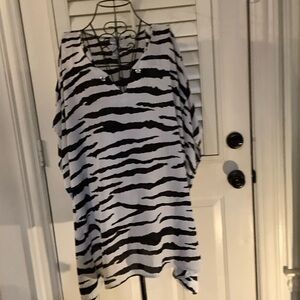 Dotti Black and White Zebra Swim Coverup